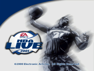 NBA Live 2001 title screen for Playstation